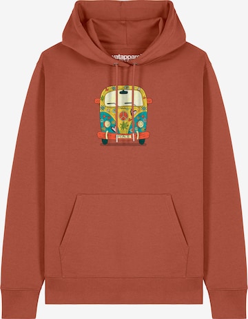 Watapparel Sweatshirt 'Hippies Bus' in Brown: front