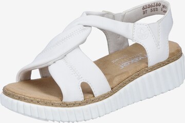 Rieker - Sandalias en blanco: frente