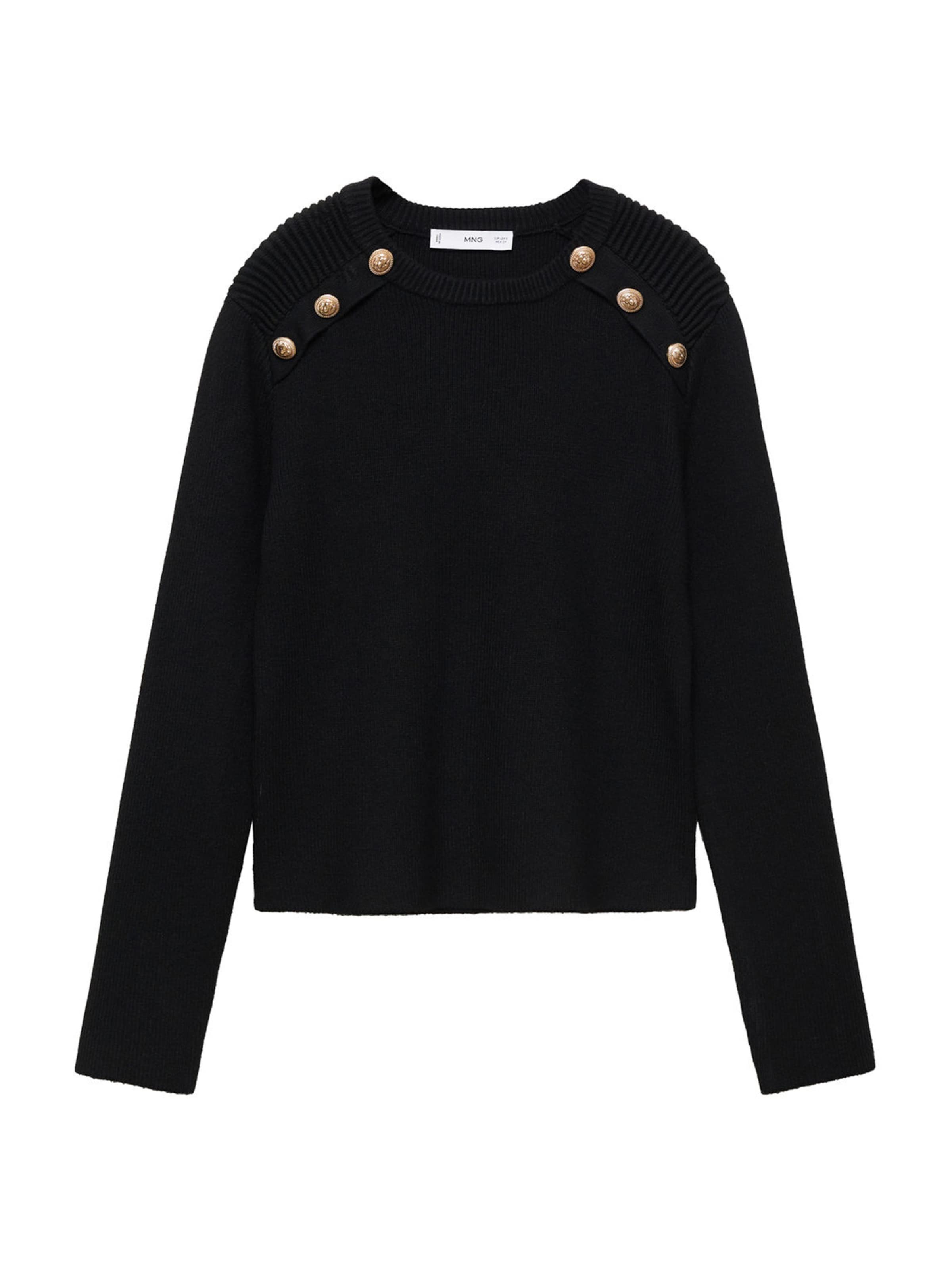 MANGO Sveter 'Arturo' - Čierna: predná strana