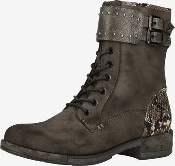 MUSTANG Lace-Up Ankle Boots in Grey: front