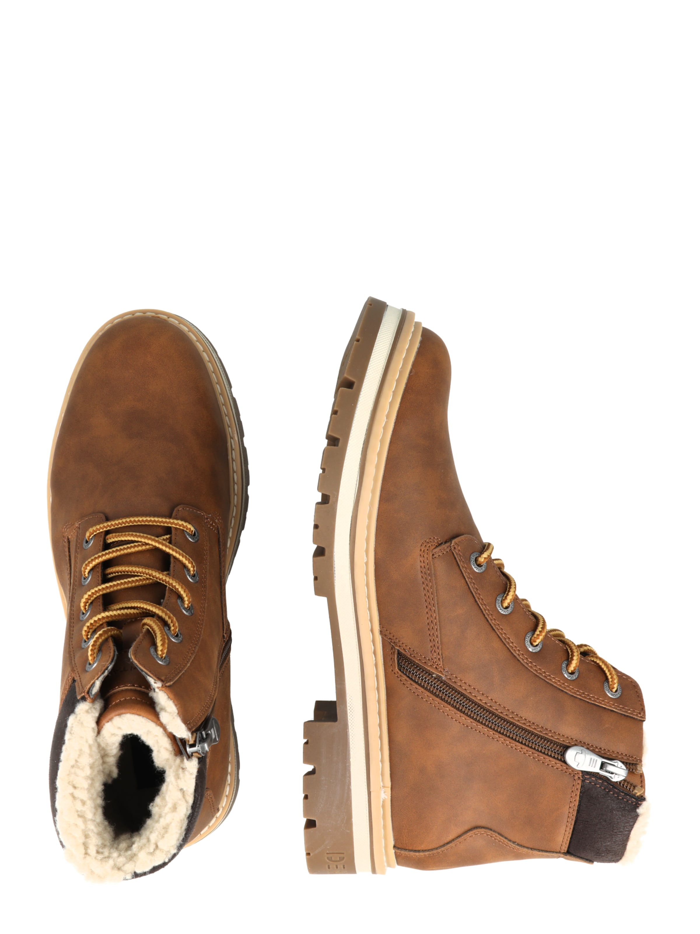 Bottines à lacets TOM TAILOR en marron