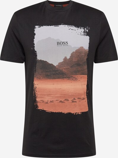 BOSS Casual T-Shirt 'Tsummery' en marron / brun foncé / gris / noir, Vue avec produit