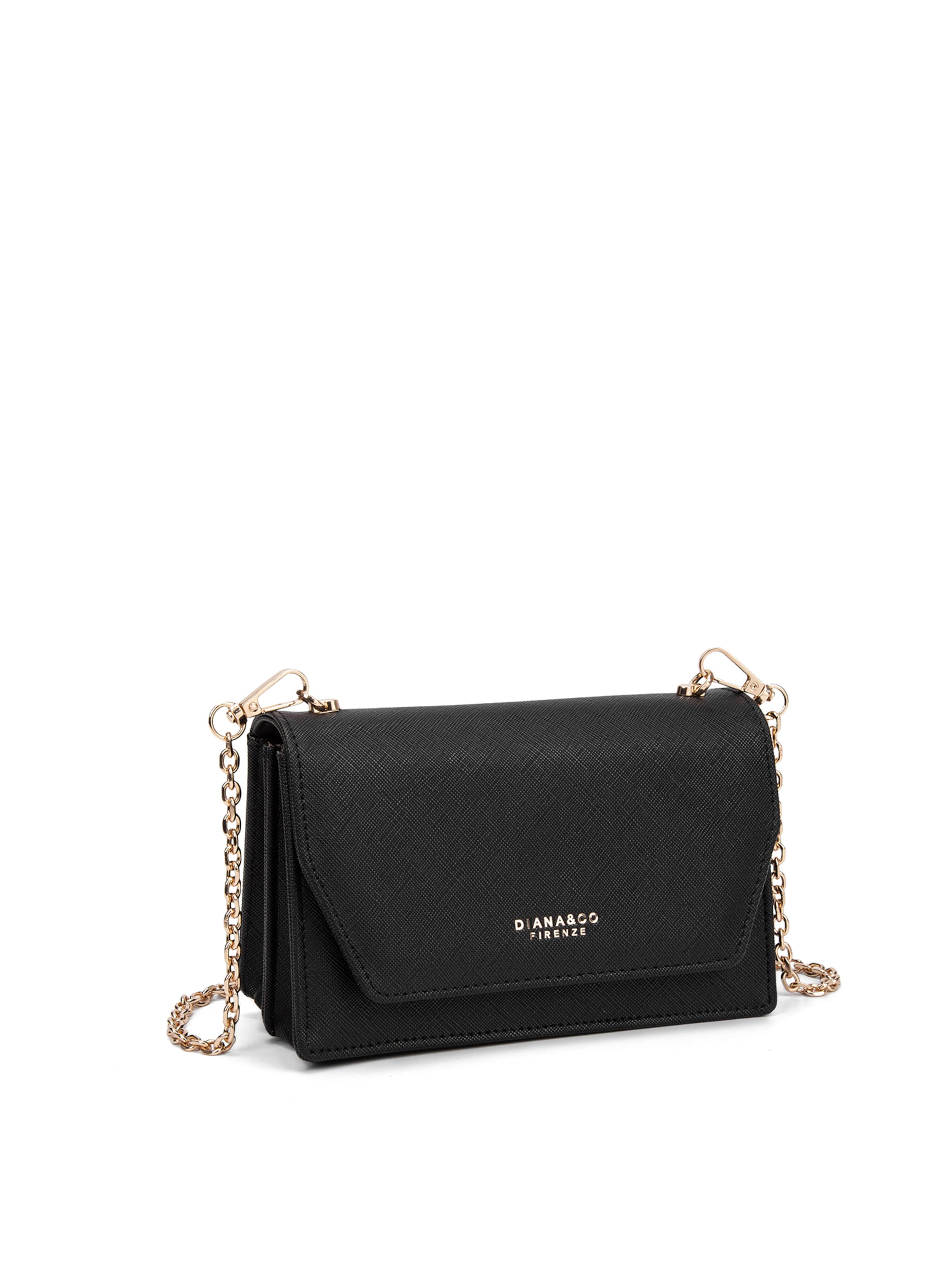 Borsa a tracolla 'Borsa a Tracolla Donna Diana&Co Poliestere Bottone Magnetico Tracolla Catena Rimovibile' di Diana&Co. in nero