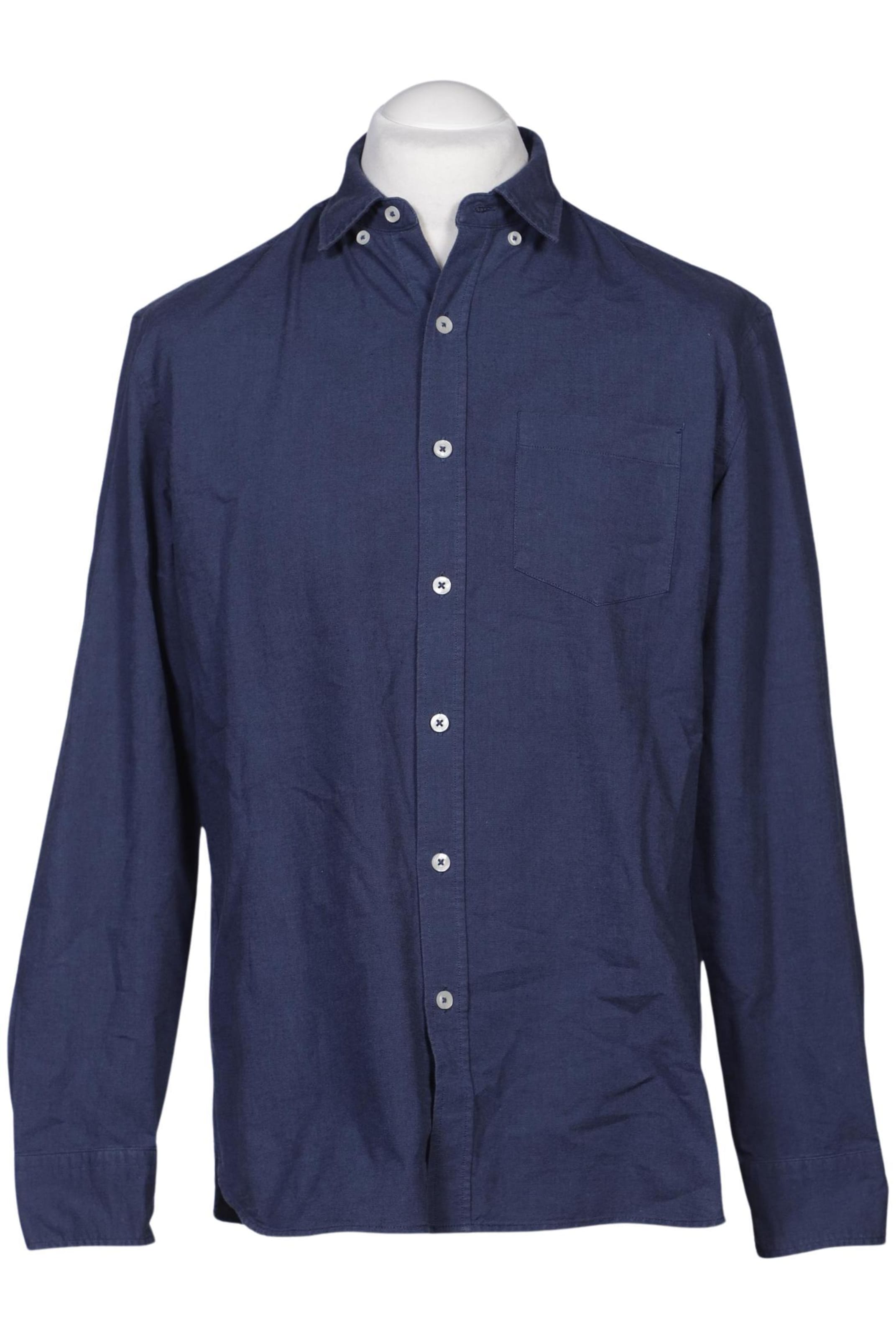 MANGO MAN Button Up Shirt in M in Blue: front