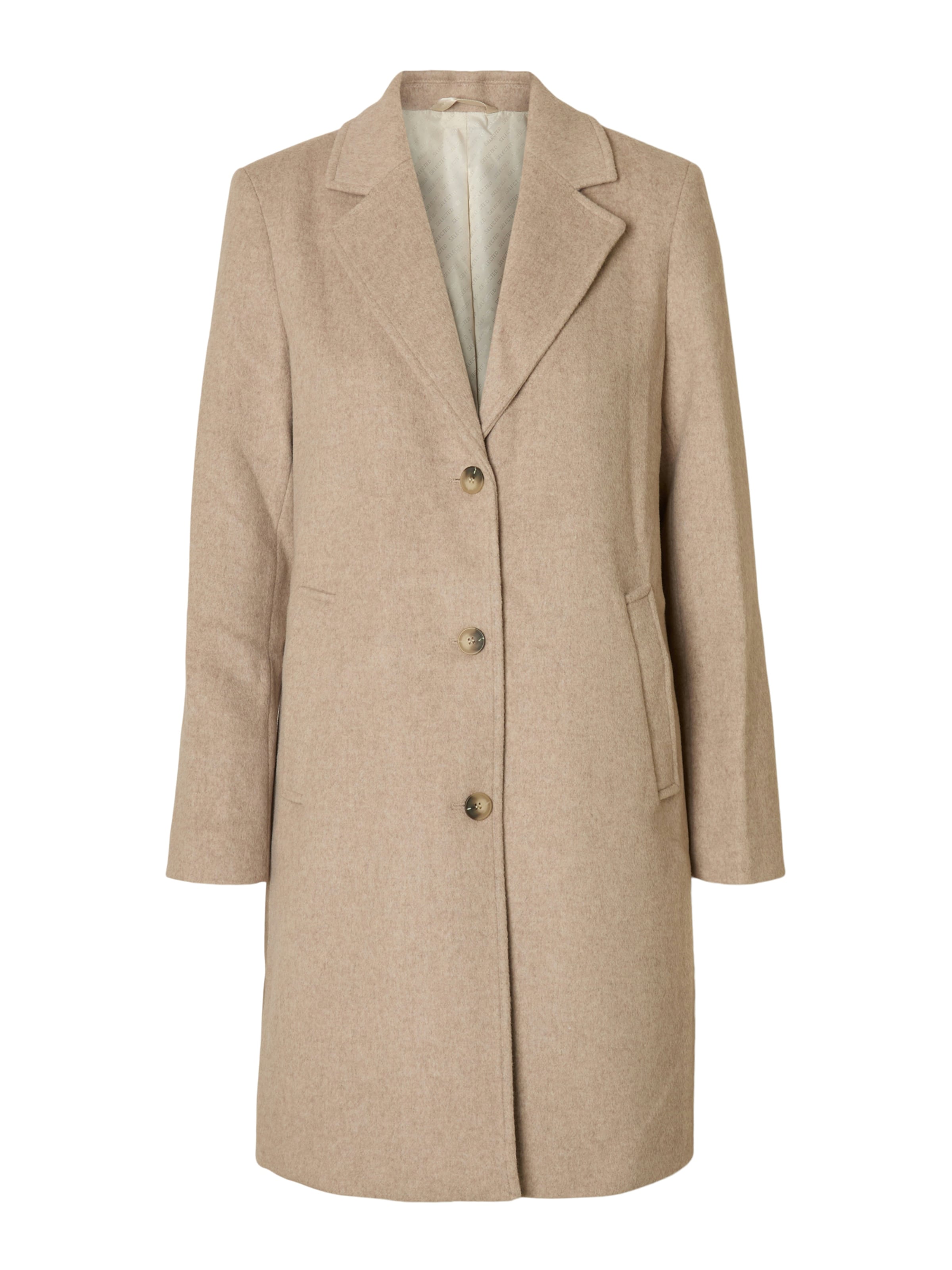 SELECTED Between-seasons coat 'SLFSASJA' in Beige: front