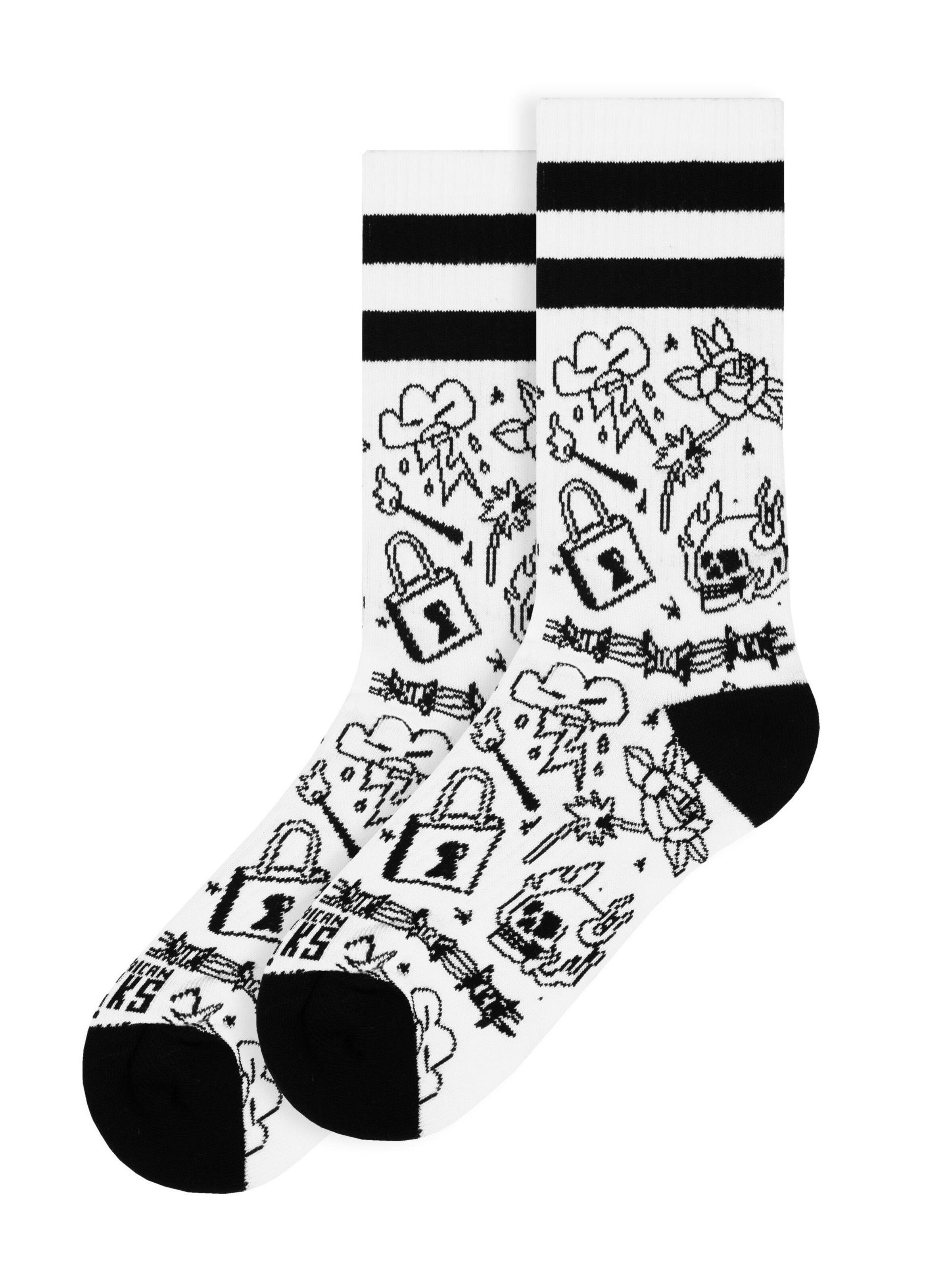American Socks - Calcetines 'Burning rage' en blanco: frente