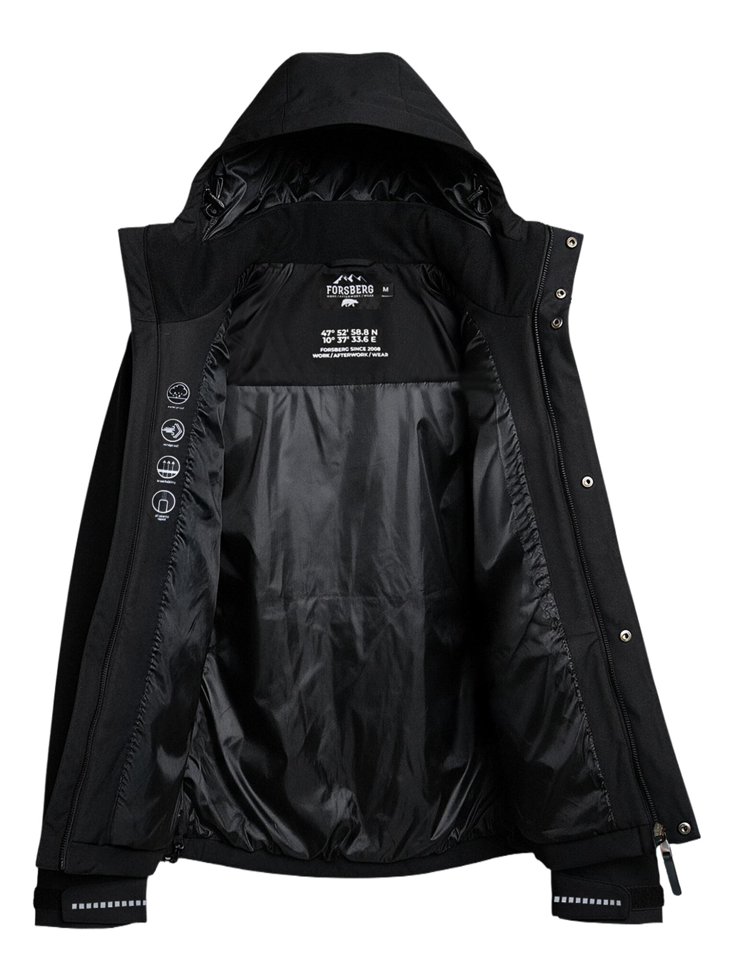 FORSBERG Performance Jacket 'Allwetterjacke mit Brusttasche' in Black