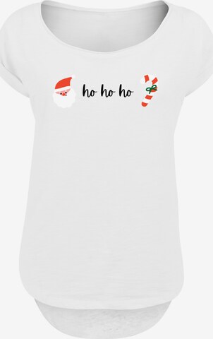 T-shirt 'Ho Ho Ho Weihnachten Christmas' F4NT4STIC en blanc : devant