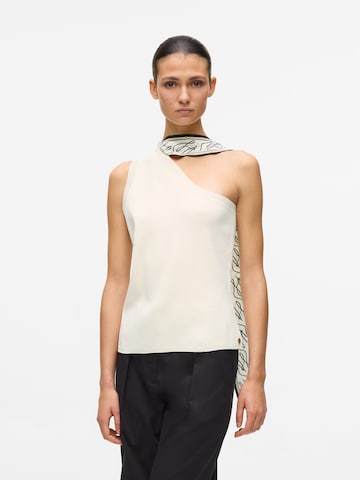 Karl Lagerfeld - Top de punto en beige: frente