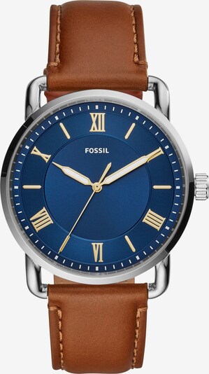 Analoginis (įprasto dizaino) laikrodis 'COPELAND' iš FOSSIL, spalva – mėlyna / ruda / sidabrinė, Prekių apžvalga