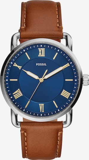 FOSSIL Montre à affichage analogique 'COPELAND' en bleu / marron / argent, Vue avec produit
