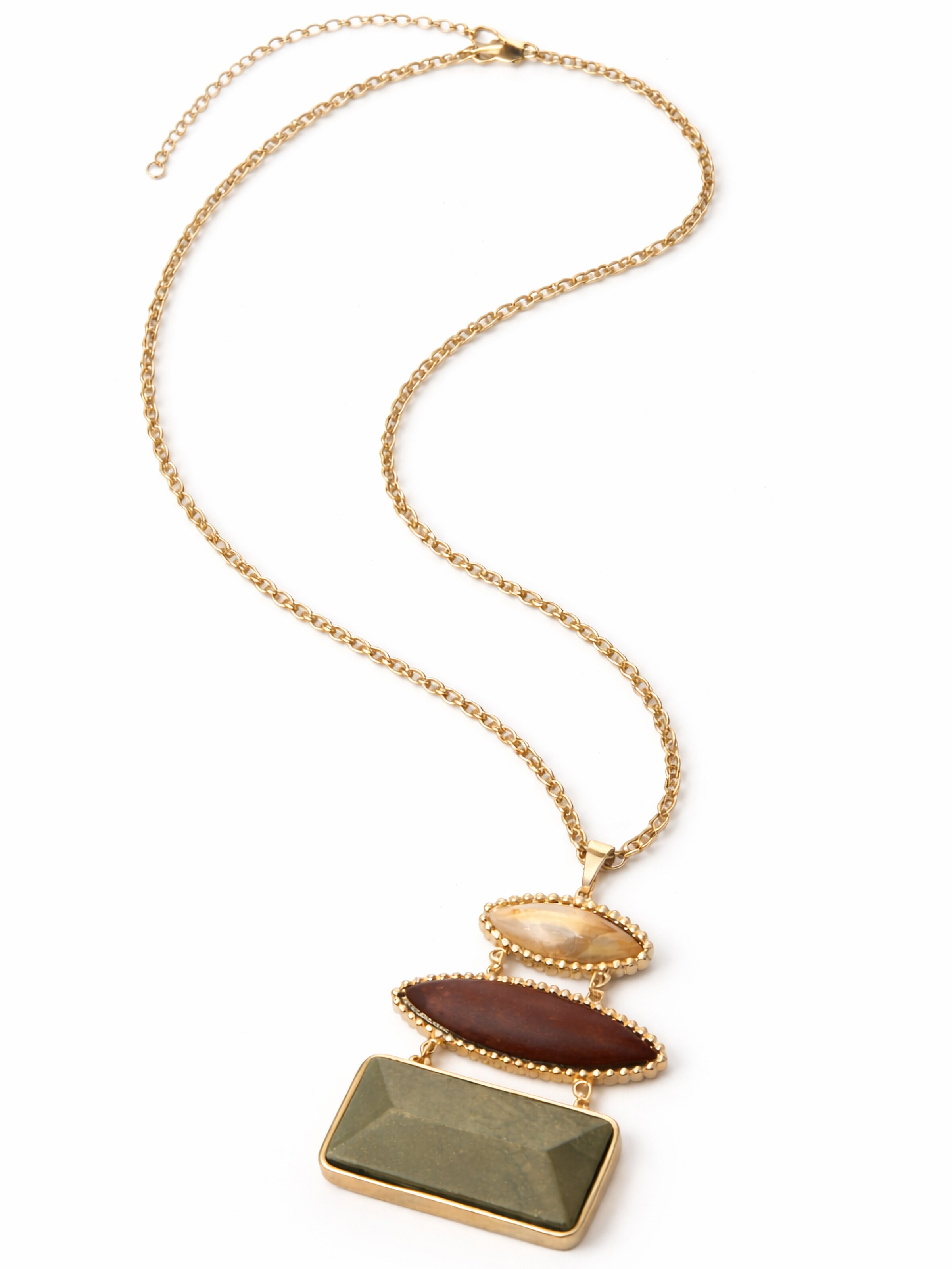 COLLEZIONE ALESSANDRO Necklace 'Emmy' in Khaki, Item view