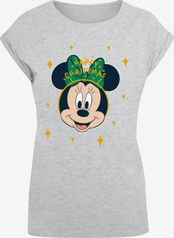 ABSOLUTE CULT Shirt 'Minnie Mouse - Happy Christmas' in Grey: front