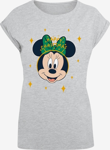 ABSOLUTE CULT Shirt 'Minnie Mouse - Happy Christmas' in Grijs: voorkant