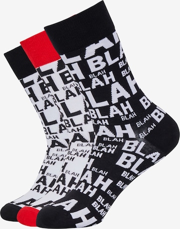Mxthersocker Socken 'UNHINGED - BLAH-BLAH' in Schwarz: predná strana