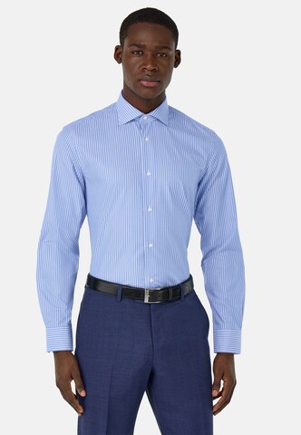 Boggi Milano Regular Fit Hemd in Blau: Vorderseite