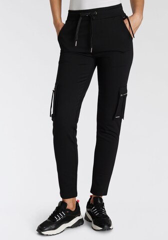 BRUNO BANANI Skinny Cargo Pants in Black: front