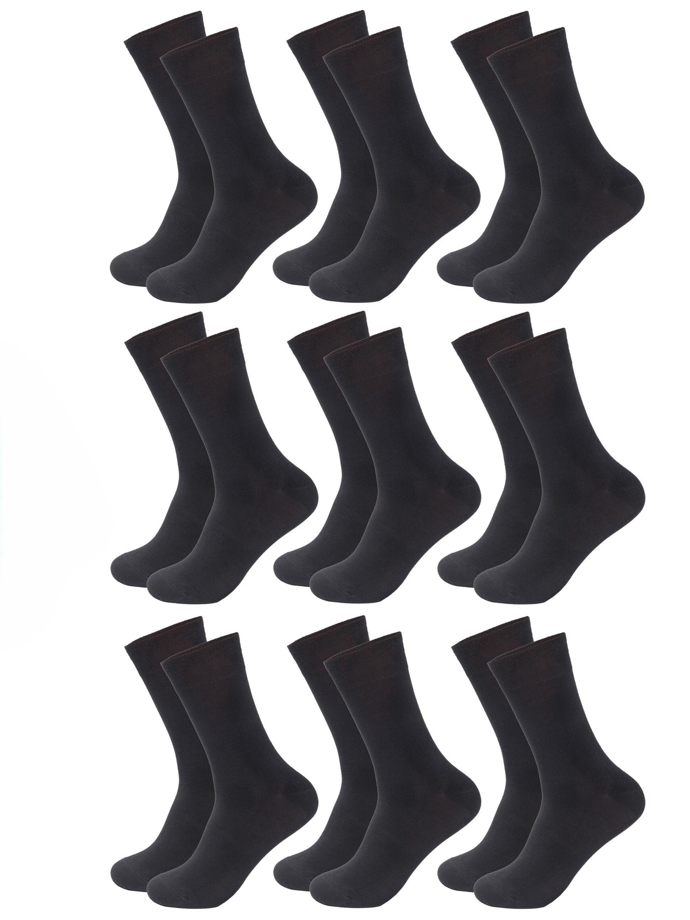 footnote Socken in Schwarz: Vorderseite