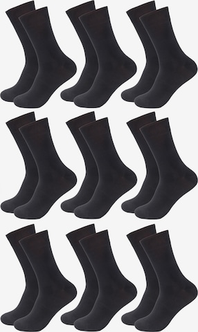 footnote Socken in Schwarz: Vorderseite