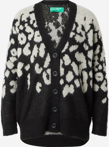 UNITED COLORS OF BENETTON Knit cardigan in Black: front