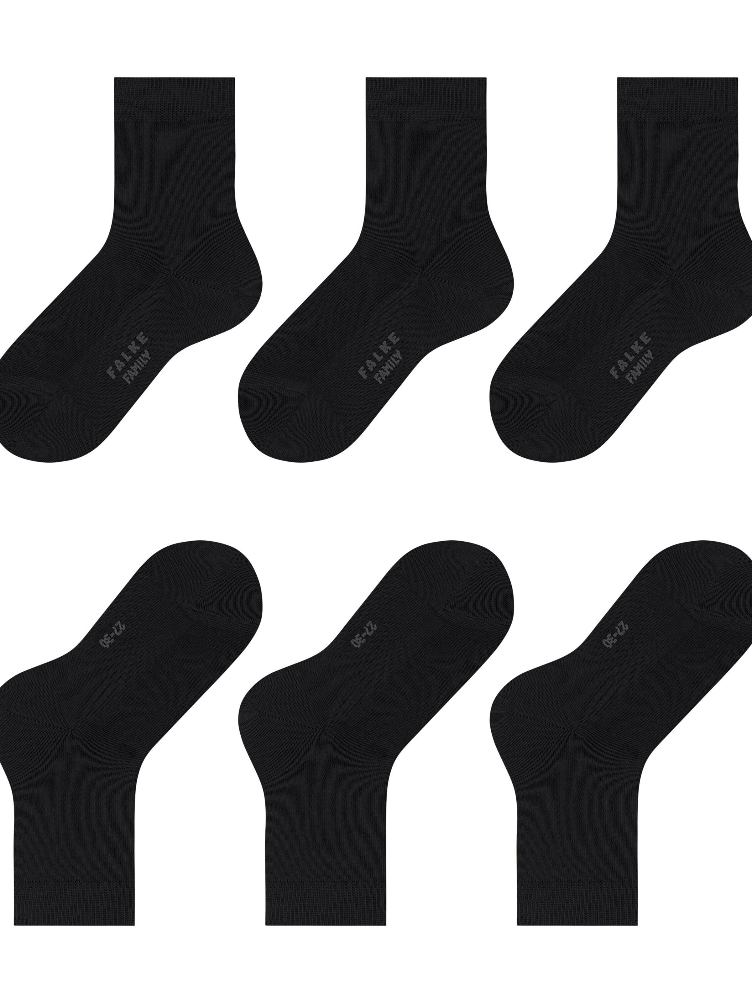 FALKE Socks 'Family 3-Pack' in Black