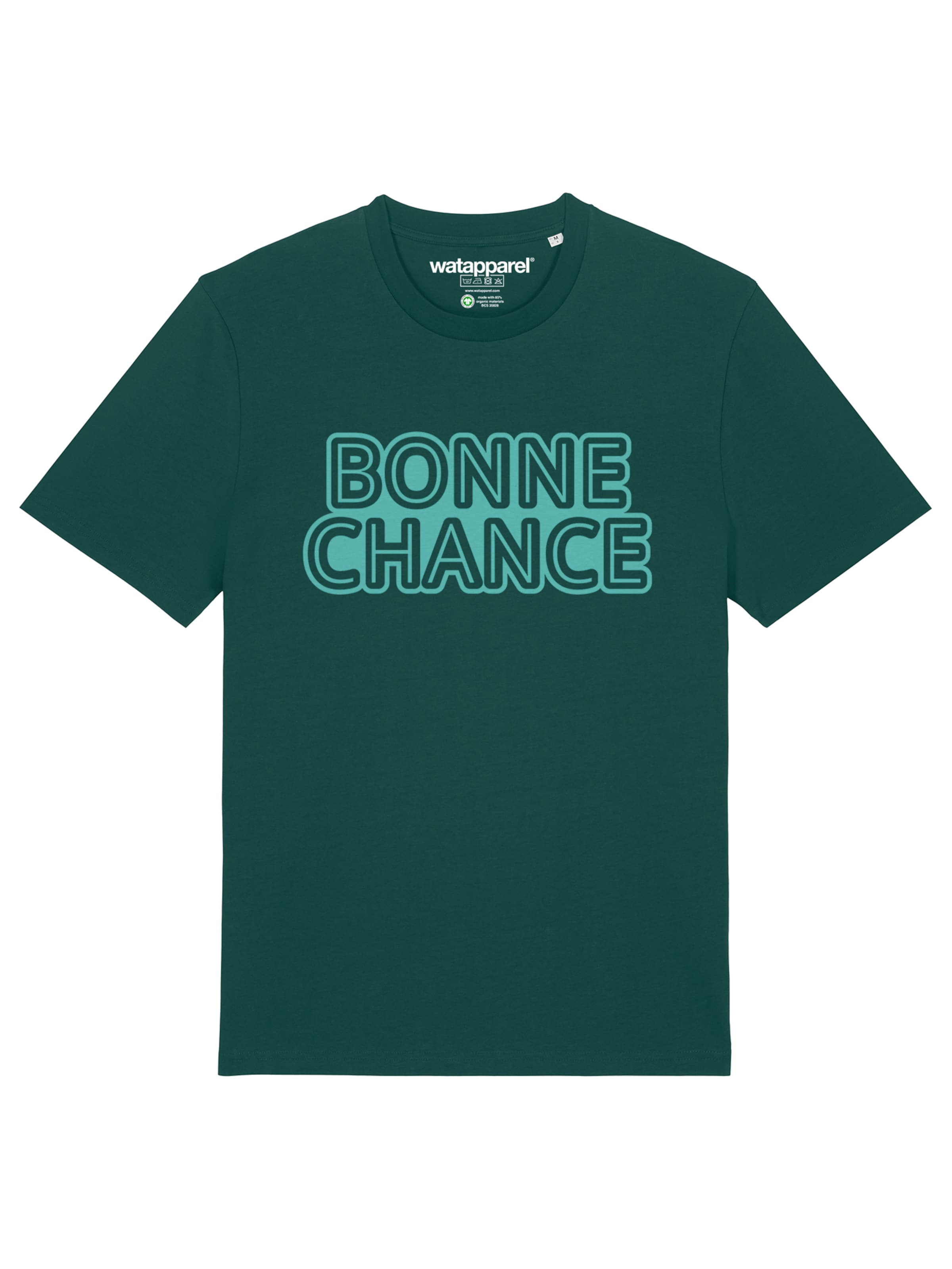 Maglietta 'Bonne Chance' di Watapparel in verde: frontale