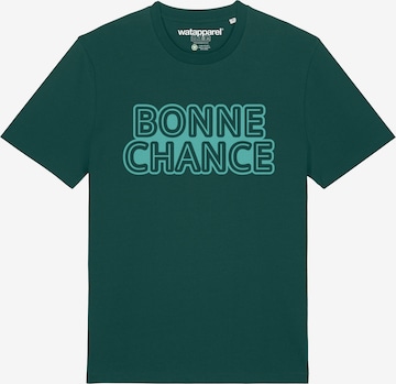 Maglietta 'Bonne Chance' di Watapparel in verde: frontale