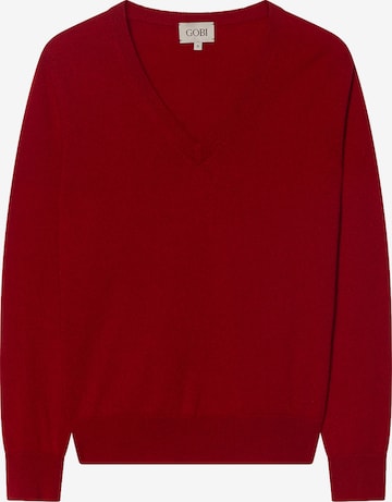 GOBI Cashmere Pullover 'Women's Timeless Cashmere V-Neck Sweater' in Rot: Vorderseite