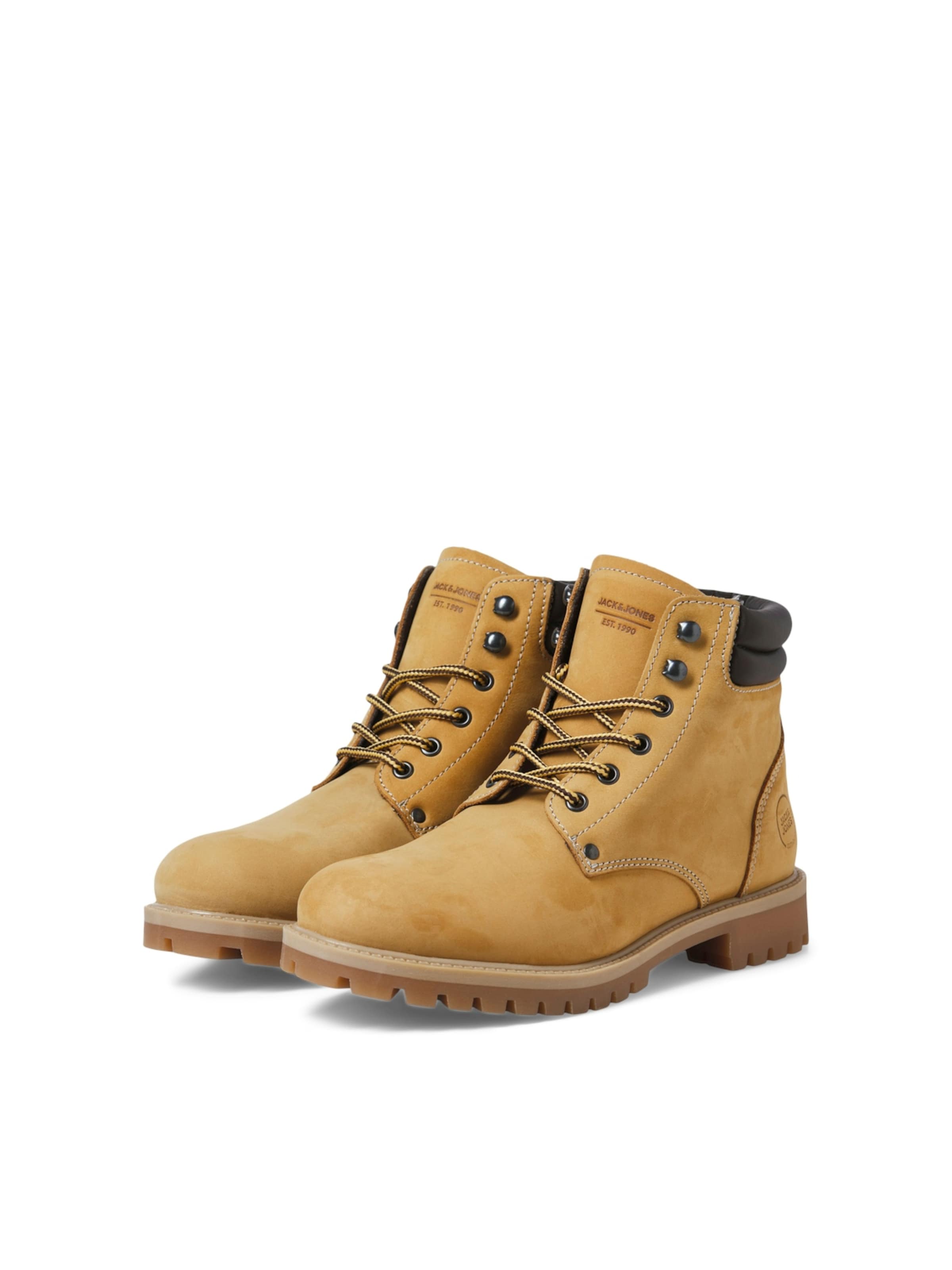 JACK & JONES Lace-up boots 'JFWSTANTON' in Yellow