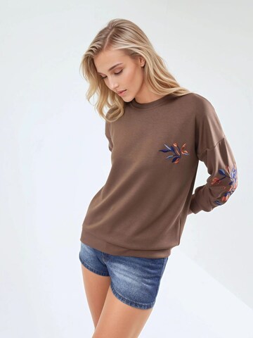 Sweat-shirt Hiccup en marron