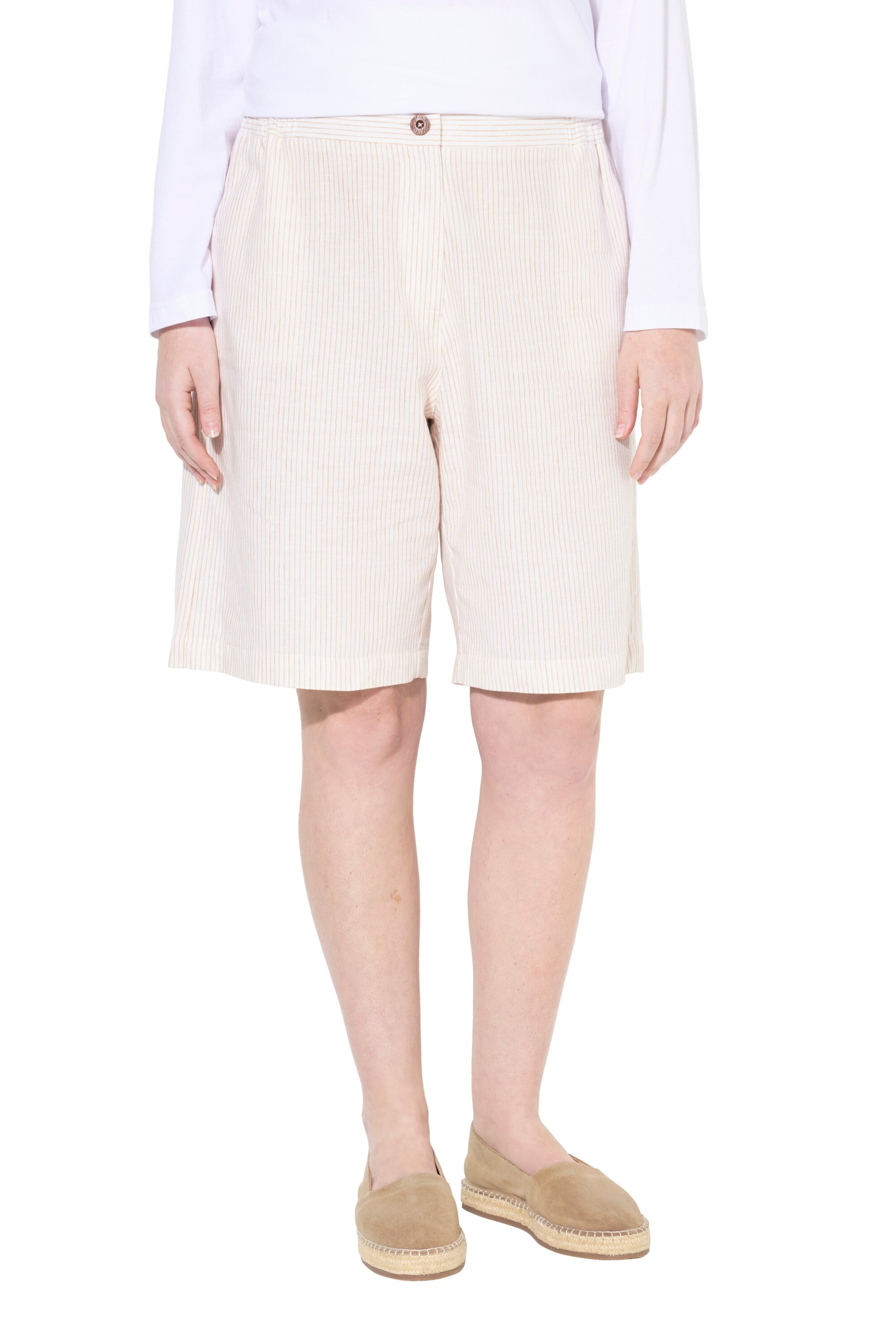 Ulla Popken Regular Broek in Wit: voorkant