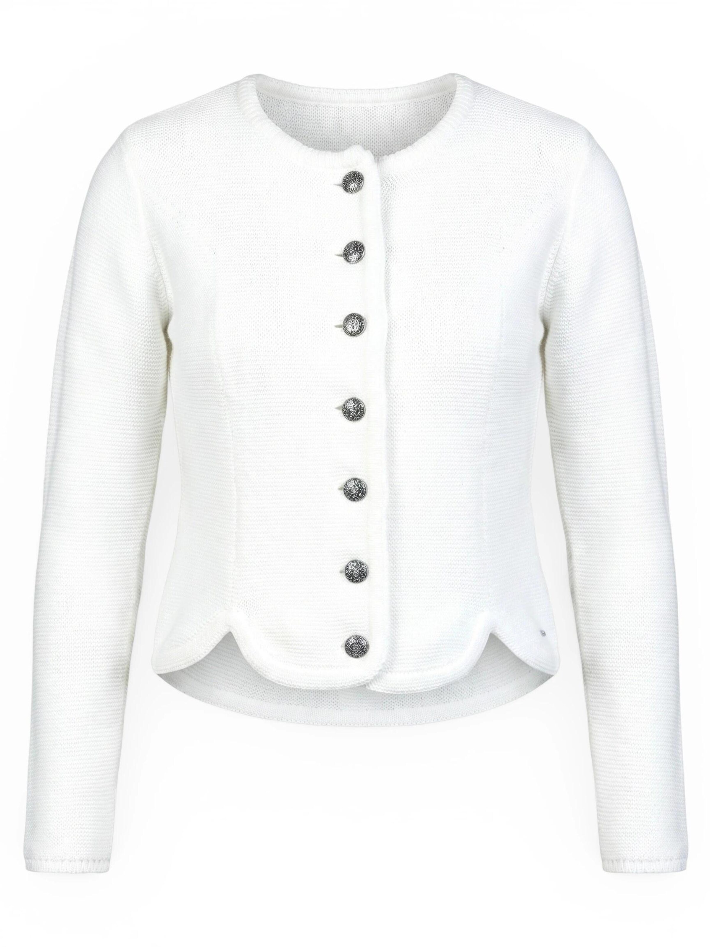 Trachtl Strickjacke 'Reinweiss'‌‌ in XS in weiß, Produktansicht