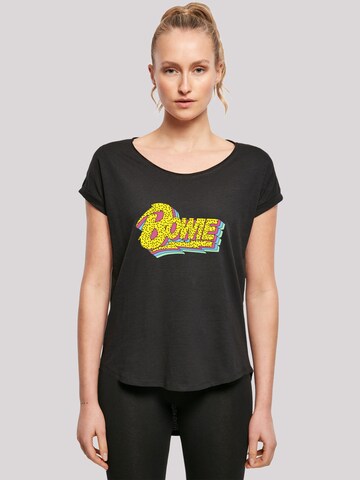 F4NT4STIC Shirt 'David Bowie Moonlight 90s Logo' in Schwarz: Vorderseite