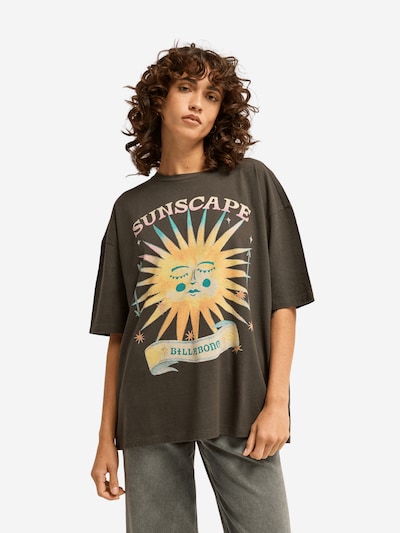 BILLABONG T-Shirt in S in azur / braun / gelb / altrosa, Produktansicht