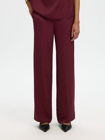 SELECTED Wide Leg Bukser i rød: forside