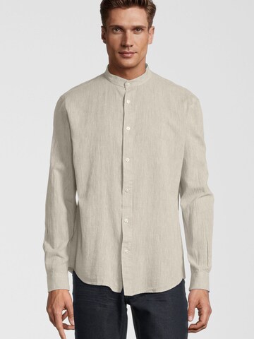 Steffen Klein Regular fit Overhemd in Beige: voorkant