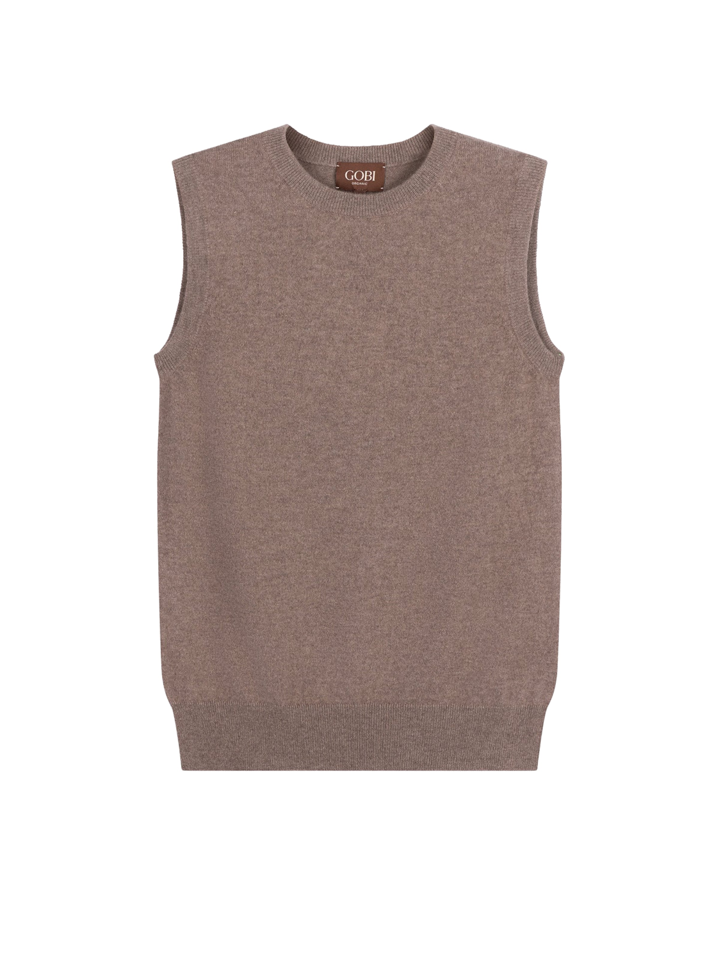 GOBI Cashmere Knitted vest 'Women's Timeless Cashmere Crewneck Vest' in Grey: front