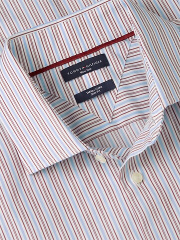Coupe slim Chemise 'New York Label Flex Collar' TOMMY HILFIGER en bleu