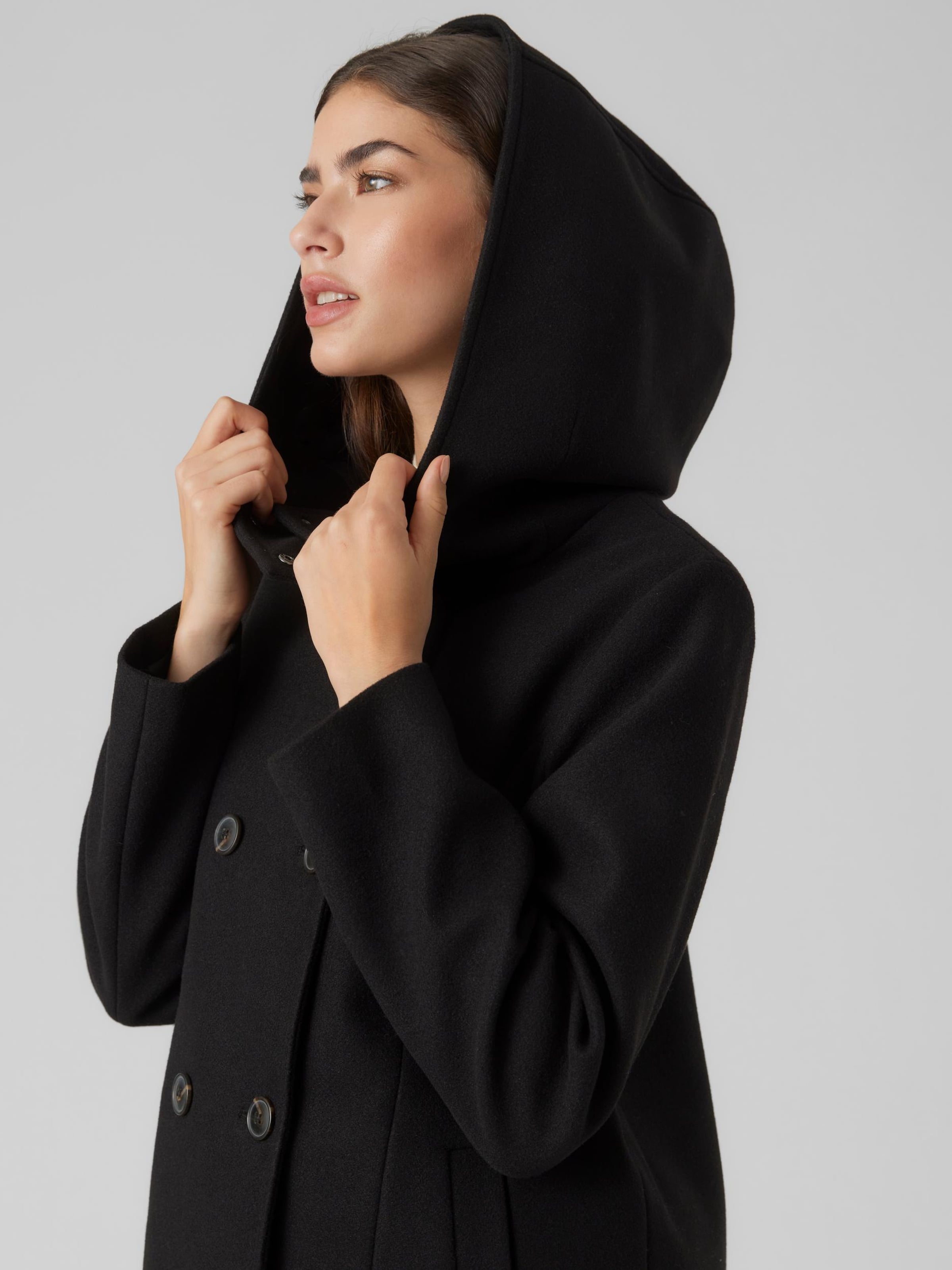VERO MODA Between Seasons Coat Fortune in Black ABOUT YOU
