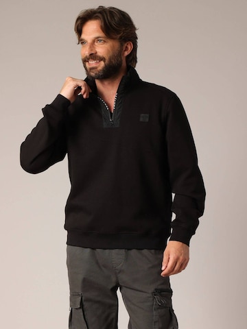 Sweat-shirt Deeluxe en noir : devant