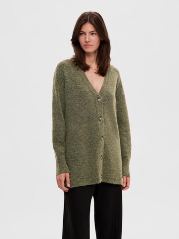 Cardigan 'Maline' SELECTED FEMME en vert : devant