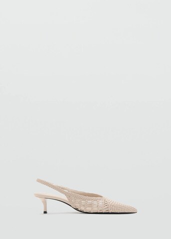 MANGO Slingback Pumps 'Mot' in Beige