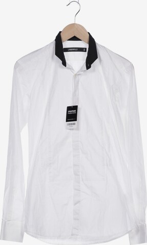 LAGERFELD Button Up Shirt in S in White: front