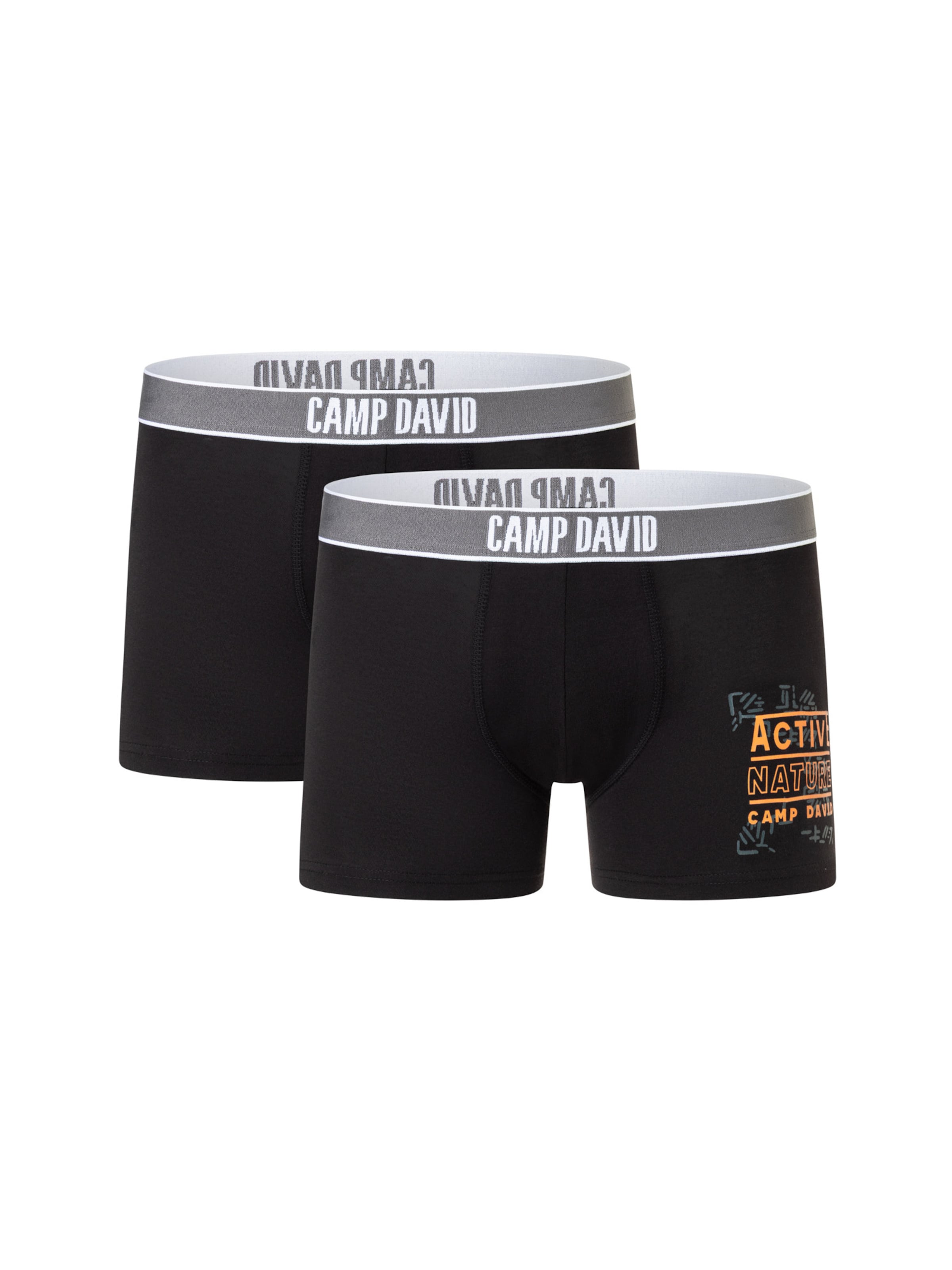 CAMP DAVID Boxer shorts in Black: front