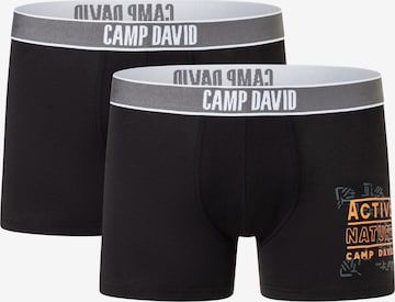 CAMP DAVID Boxer shorts in Black: front