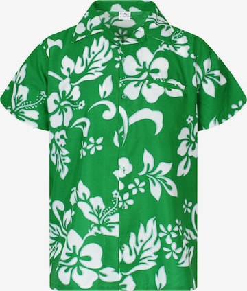 King Kameha T-shirt 'Hibiscus' i grön: framsida