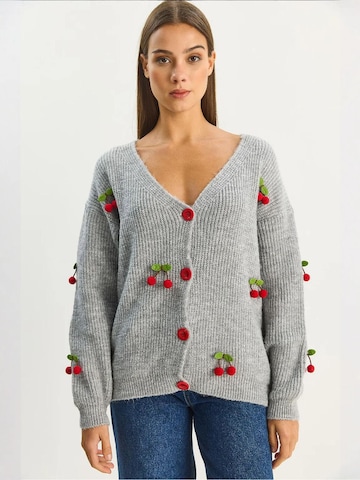 Bianco Lucci Strickjacke in Grau: Vorderseite