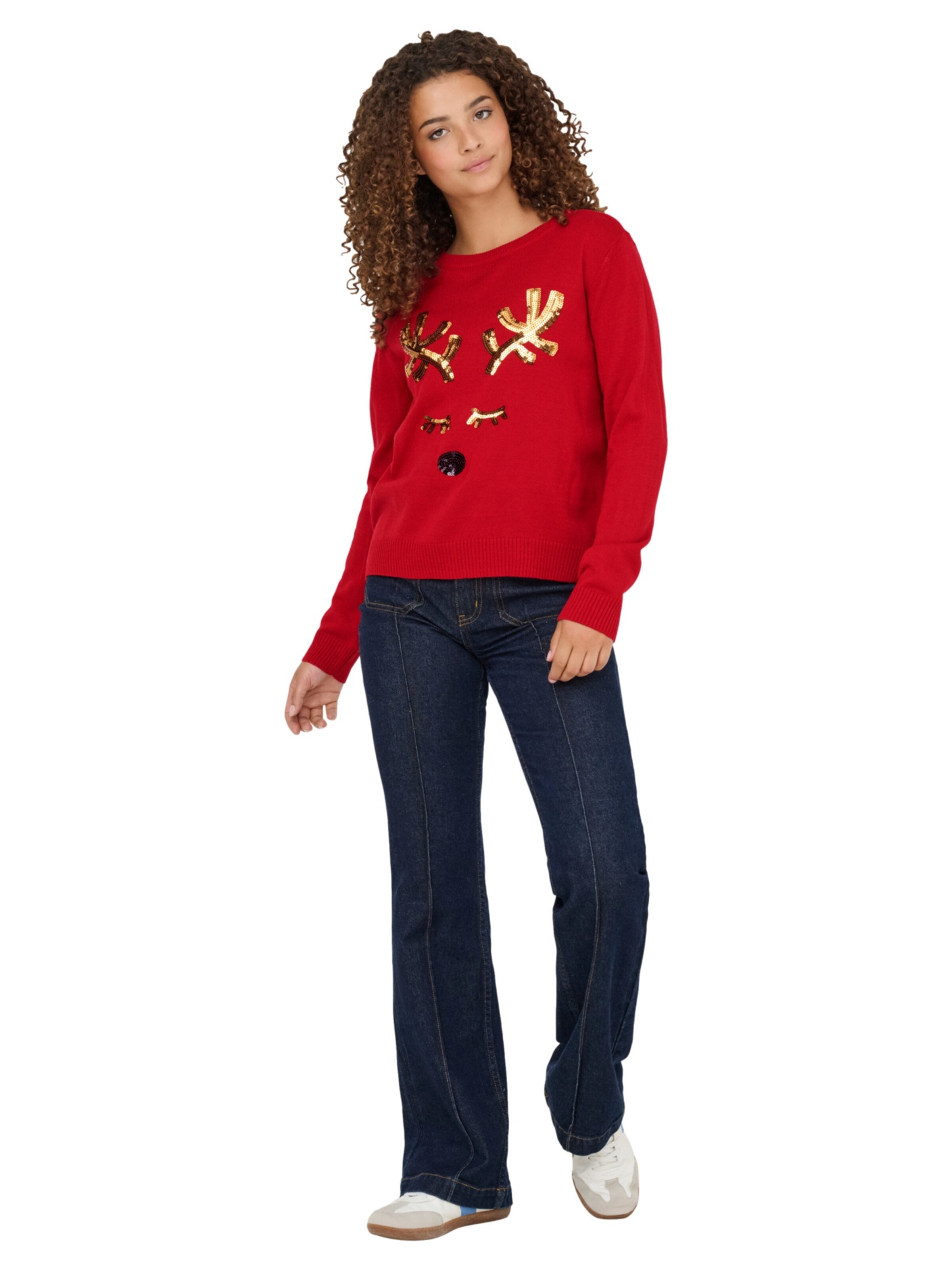 ONLY Sweater 'Xmas Shine' in Red