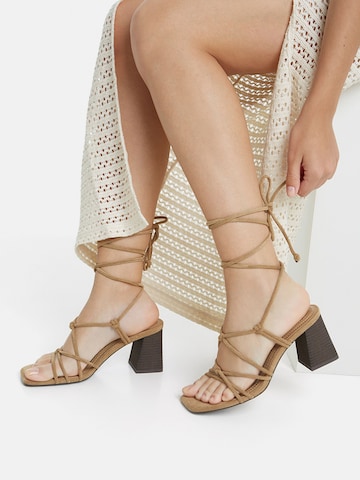 Bershka Strap sandal in Yellow