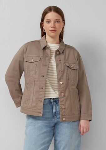 QS Between-season jacket in Brown: front